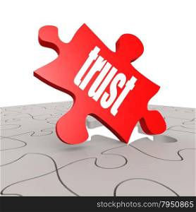 Trust word with puzzle background image with hi-res rendered artwork that could be used for any graphic design.. Loyalty puzzle