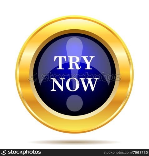 Try now icon. Internet button on white background.