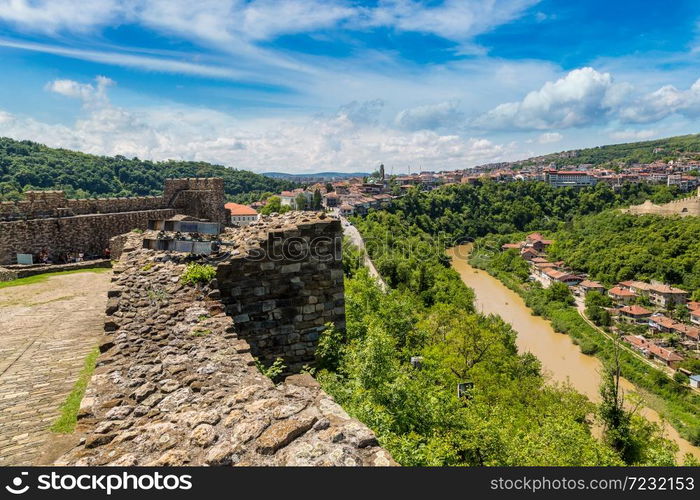 Tsarevets Fortress in Veliko Tarnovo in a beautiful summer day, Bulgaria