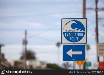 Tsunami evacuation route sign&#xA;