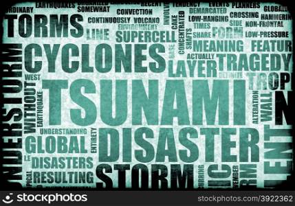 Tsunami Natural Disaster as a Art Background. Tsunami