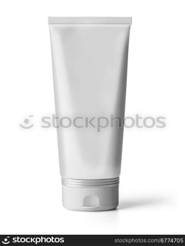 Tube Of Cream Or Gel white plastic product. with clipping path