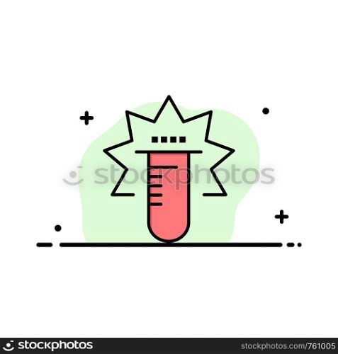 Tube, Test, Medical, Lab Business Flat Line Filled Icon Vector Banner Template