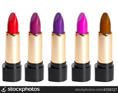 Tubes of different color lipstick