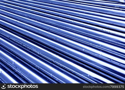 Tubes toned in blue color, may be used as industrial background