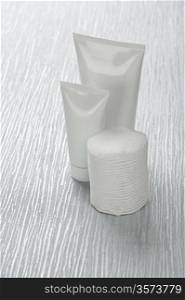 tubes with cotton pads
