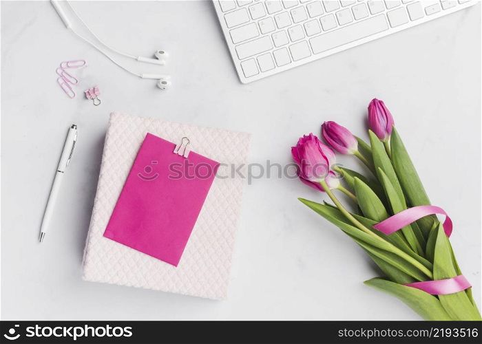 tulip bouquet with blank card