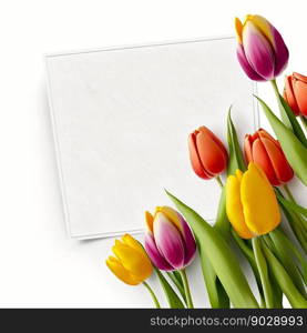 Tulips woman’s day eighth march isolated on white background . High quality 3d illustration. Tulips woman’s day eighth march isolated on white background 