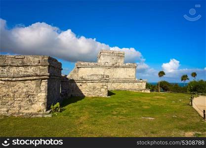 Tulum Mayan city ruins in Riviera Maya at the Caribbean of Mayan Mexico