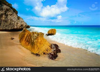 Tulum turquoise beach in Riviera Maya at Mayan
