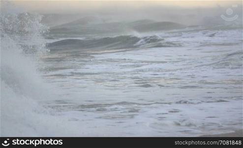 Tumultuous ocean waves tossing