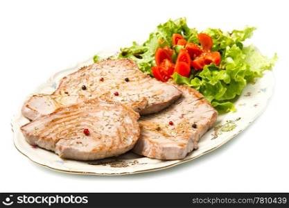 tuna filet with salad