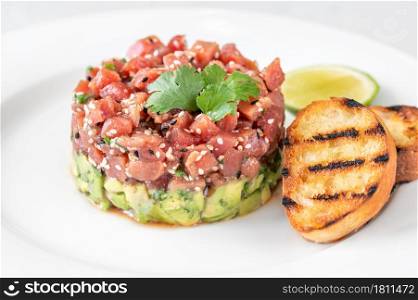 Tuna Tartare with avocado and sesame seeds