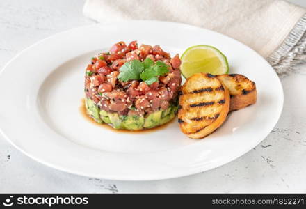 Tuna Tartare with avocado and sesame seeds