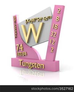 Tungsten form Periodic Table of Elements - 3d made