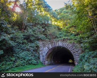 tunnel leading to blue ridge parkway