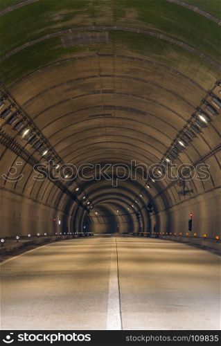Tunnel Road with two lane highway