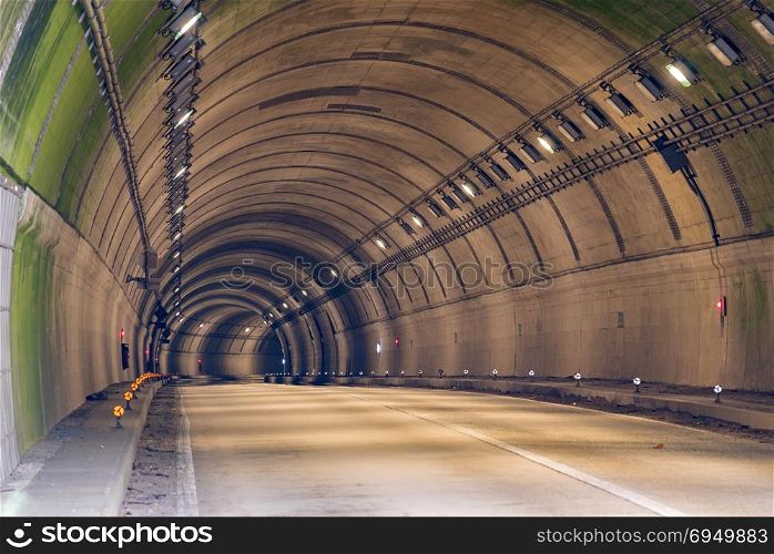 Tunnel Road with two lane highway