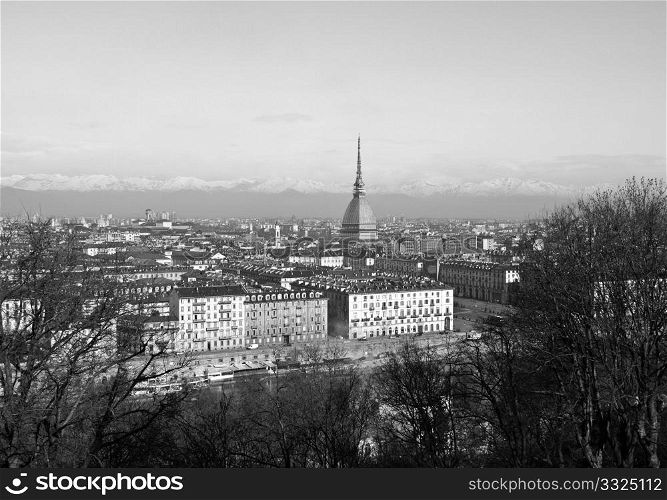 Turin view. City of Turin (Torino) skyline panorama seen from the hill