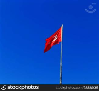 turkey flag in a sunny wind day
