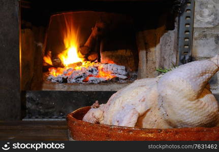 Turkey prepared to put in the oven.&#xA;