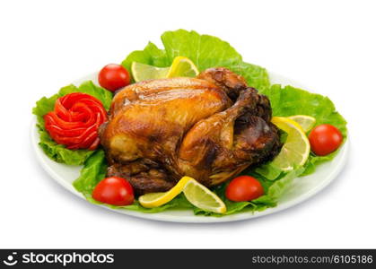 Turkey roasted and served in the plate