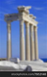 Turkey. Side. Ruins of a temple of Apollo. In blur style