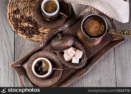Turkish Coffee on a table. Turkish Coffee
