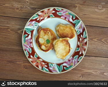 Turkish crumpets with cheese - Igli pisi.Turkish cuisine