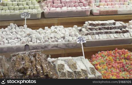 Turkish delight for sale at a market in Istanbul