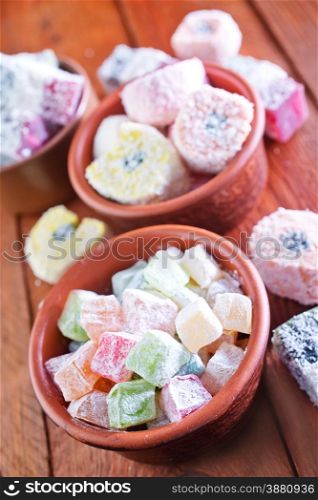 turkish delight in bowls and on a table