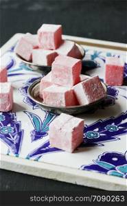 Turkish delight with rose flavor
