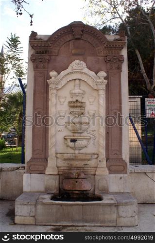 Turkish fountain on the street of Manisa, Turkey