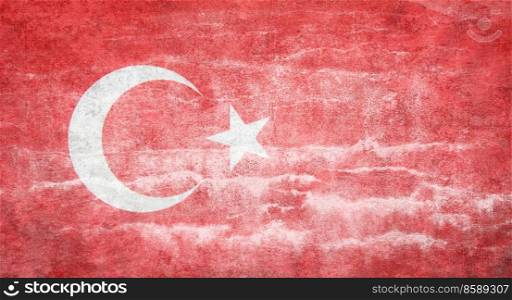 Turkish grunge Flag. A turkish flag with a grunge texture.