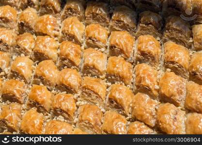 Turkish traditional desert sweets at the Market