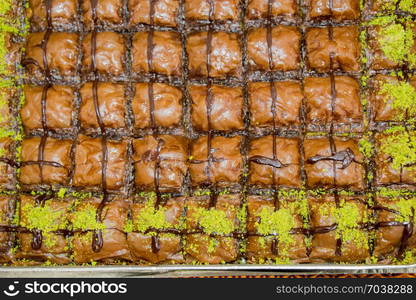 Turkish traditional desert sweets at the Market