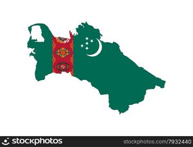 turkmenistan country flag map shape national symbol