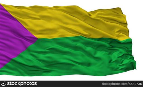 Turmeque City Flag, Country Colombia, Boyaca Department, Isolated On White Background. Turmeque City Flag, Colombia, Boyaca Department, Isolated On White Background