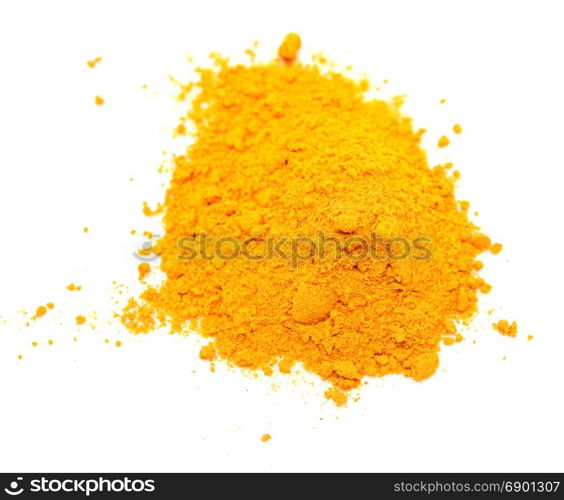 turmeric powder isolated on white background