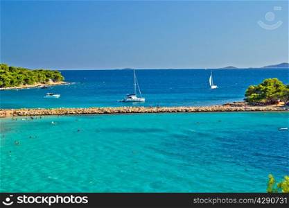 Turquoise croatian beach on Murter island, Dalmatia, Croatia
