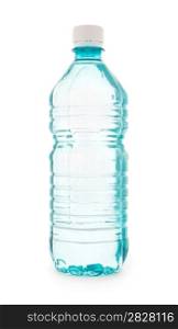 turquoise plastic bottle of water