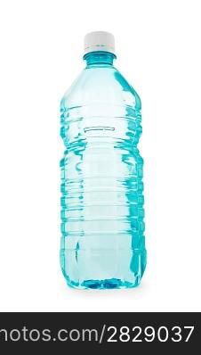 Turquoise transparent isolated bottle of water