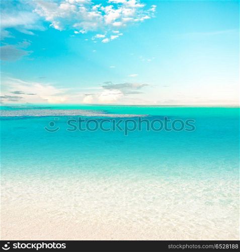 Turquoise water outdoor scene. Turquoise water near tropical beach outdoor scene. Turquoise water outdoor scene