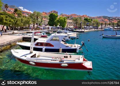 Turquoise waterfront of Cavtat view, Town in south Dalmatia, Croatia