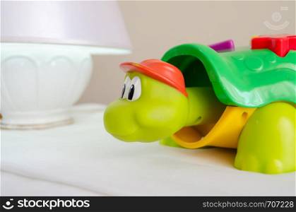 turtle educational toy early development concept close up.. turtle educational toy early development concept close up