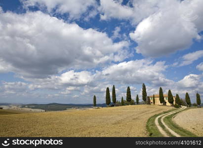 tuscan landscape whit cloud, valle d&acute;Orcia, italy