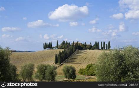 tuscan landscape whit cloud, valle d&acute;Orcia, italy