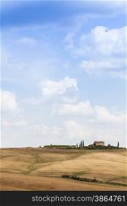 Tuscany, Val d&rsquo;Orcia area. Wonderful countryside in a sunny day, just before rain arrival