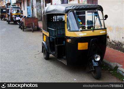 Tut-tuk - Auto rickshaw taxi in Kerala, India