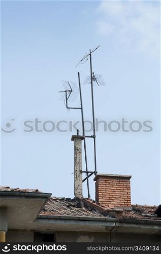 TV Antennas mounted on the roof